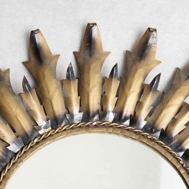 1960s Mid-Century Modern Sunburst Mirror Brass, 1960s For Sale - Image 5 of 10