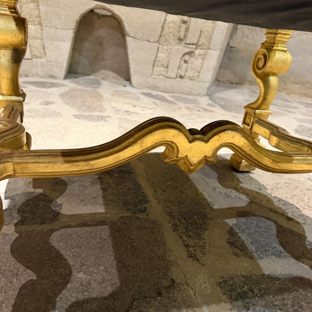 Decorative Louis XIV Style Giltwood Stool European Aesthetic For Sale - Image 9 of 10