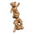 Vintage Carved Solid Wood Three Acrobatic Teddy Bear Sculpture For Sale