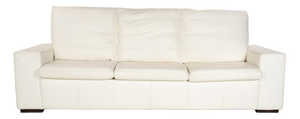Leather Three-Seater Cream White Sofa from Nieri