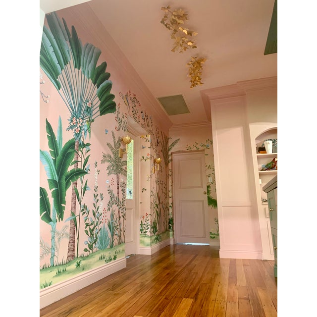 Chinoiserie Pink Wallpaper Mural, Amazonia Forest on Special Florence Pink- Set of 6 For Sale - Image 14 of 17