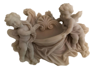Vintage Gino Ruggeri Wall Mount Cherubs Holy Water Font Holder - Made in Italy