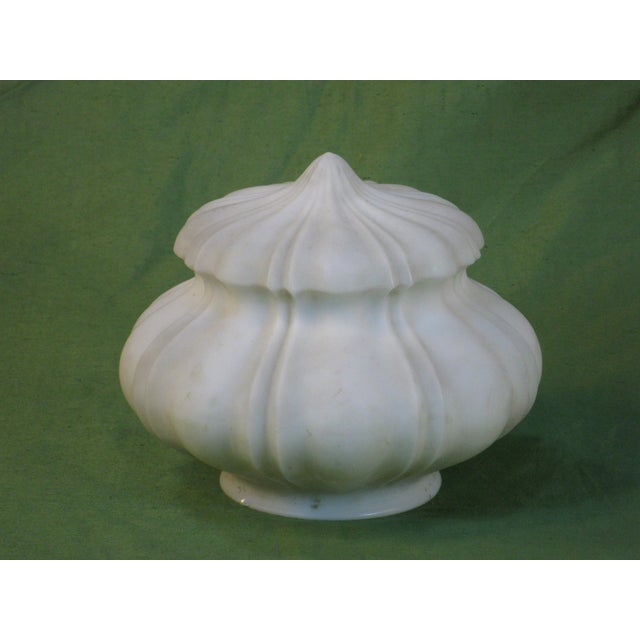 Traditional Vintage Light Shade Frosted Glass Empire For Sale - Image 3 of 11
