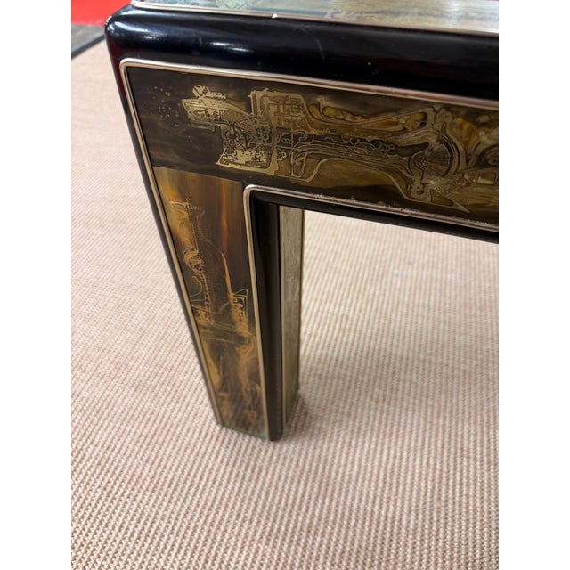 Brass Bernhard Rohne Acid Etched Brass Coffee Table for Mastercraft For Sale - Image 8 of 12