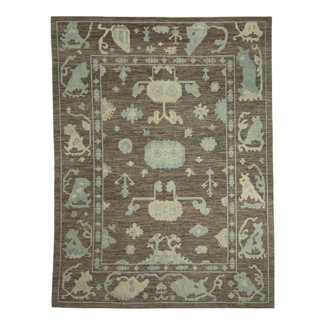 Turkish Oushak Rug 10'4" x 13'7" #18514 For Sale