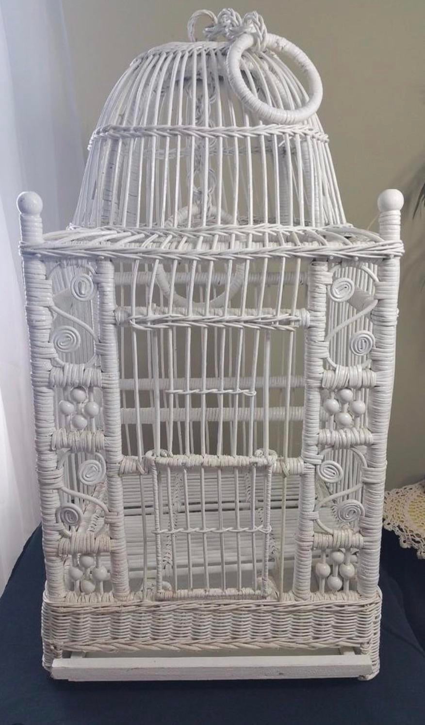 wicker bird cage