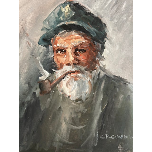 Vintage Impressionist Oil Painting Portrait of an Old “Salty Dog” Sailor For Sale - Image 4 of 7