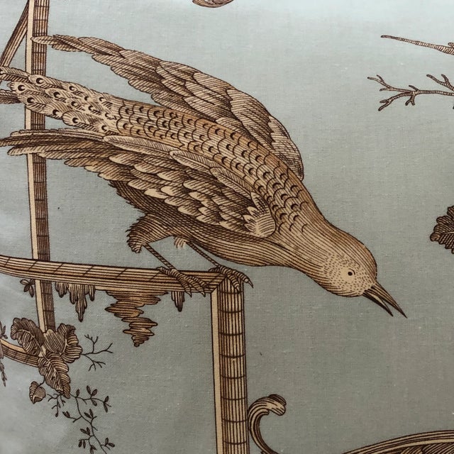 Textile Vintage Brunschwig & Fils Kininvie Toile Euro Pillow With Down Feather Insert For Sale - Image 7 of 12
