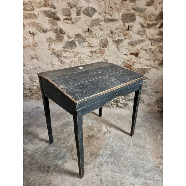 Wood Antique French Black School Lift Top Desk, 1900s For Sale - Image 7 of 18