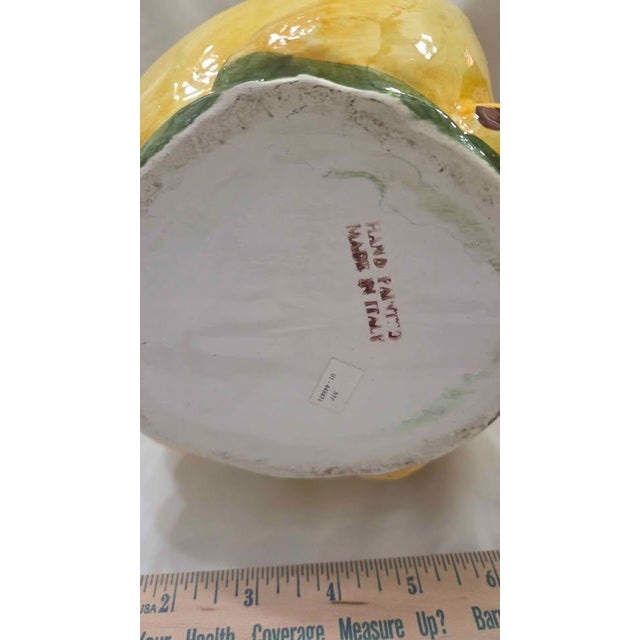Yellow 1970s Majorca Imported From Italy Hand Painted Banana Themed Pitcher Like New For Sale - Image 8 of 9