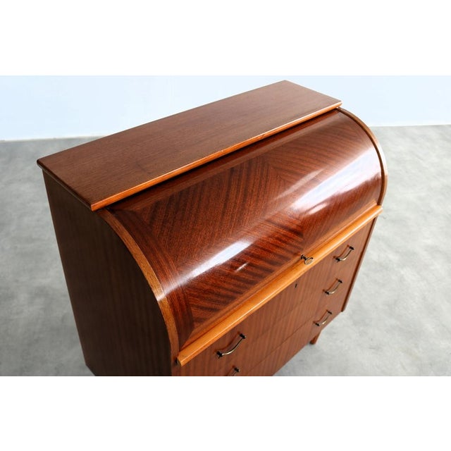 Brown Vintage Secretary Desk, Sweden, 1960s For Sale - Image 8 of 11