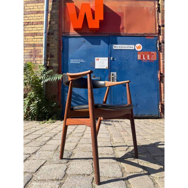 Model 213 Armchair in Teak and Leather by Thomas Harlev For Sale - Image 3 of 11