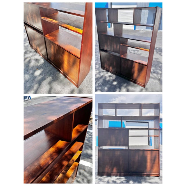 Mid Century Danish Modern Herringbone Room Divider or Dry Bar For Sale - Image 17 of 18