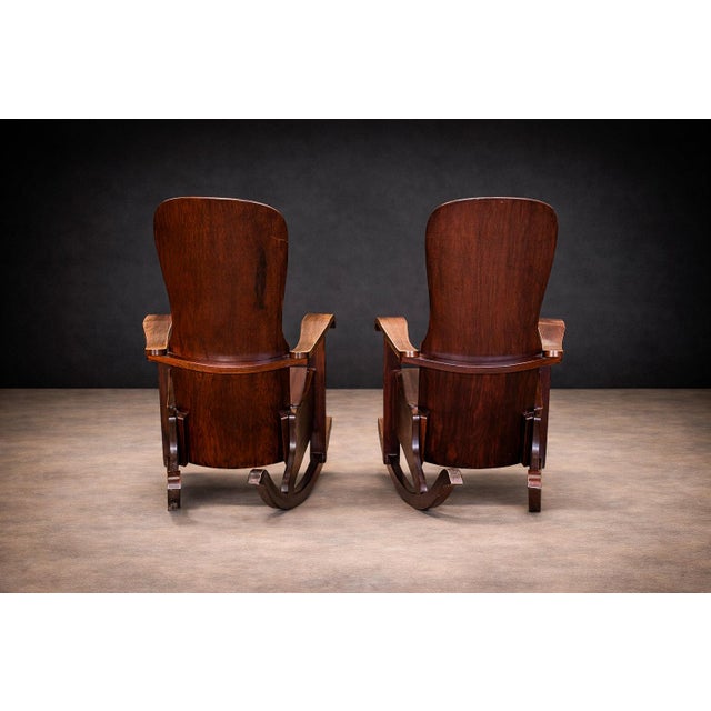 Chocolate Rocking Chairs in Bentwood, Moveis Cimo, 1950s - Lot 555-578 For Sale - Image 8 of 12