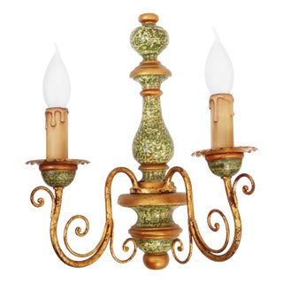 Florentine Hollywood Regency 2-Light Wall Lamp, Italy, 1970s For Sale
