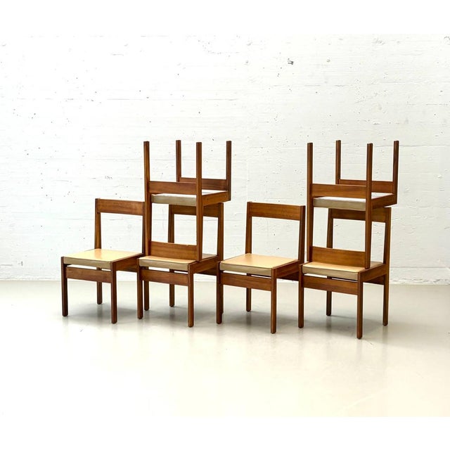 Wood Scandinavian Dining Chair in Walnut and Leather, 1960s For Sale - Image 7 of 18