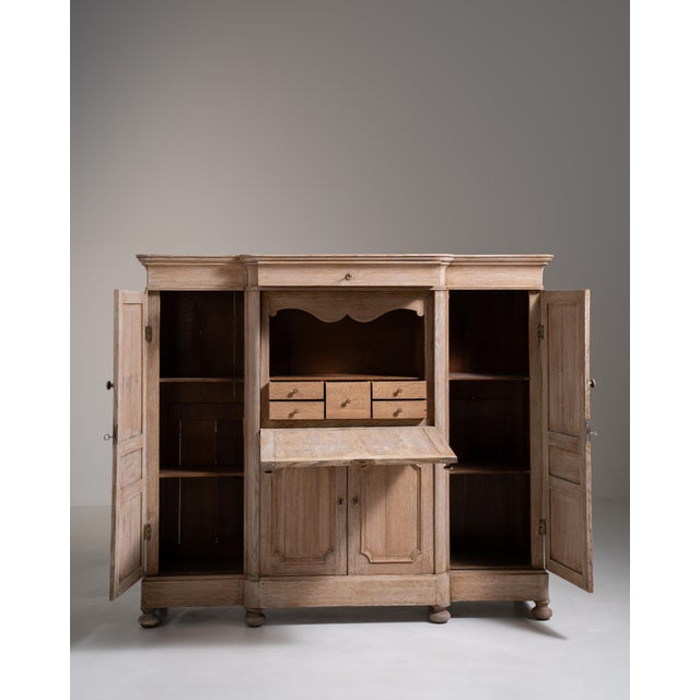 Brown 19th Century Fine French Oak Secretary Cabinet For Sale - Image 8 of 18