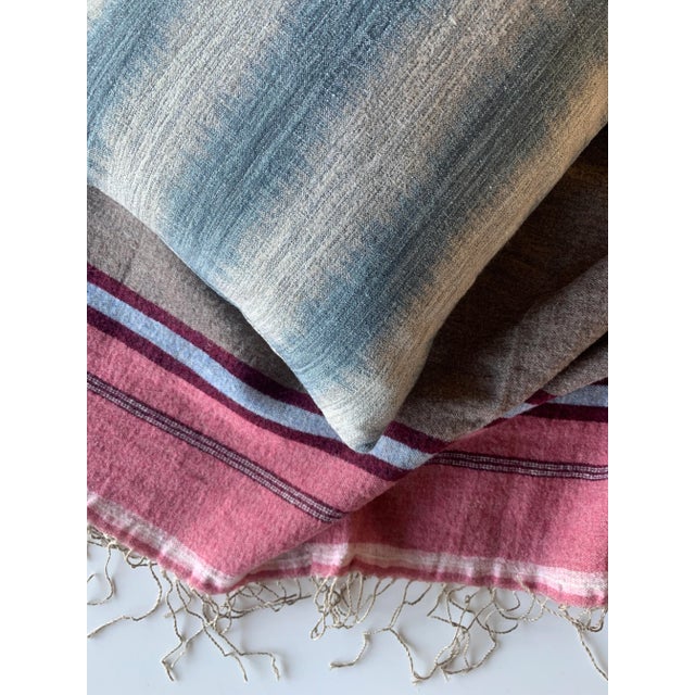 Striped linen and cotton lumbar pillow. The linen gives a rich texture while the design makes this the perfect pillow for...