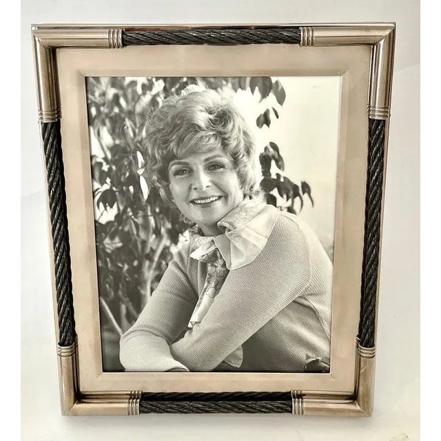 Silver Plate Picture Frame with Woven Cable Details For Sale In Los Angeles - Image 6 of 10