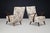 Cream Italian Art Deco Walnut Chairs with Original Upholstery, 1940, Set of 2 For Sale - Image 8 of 15