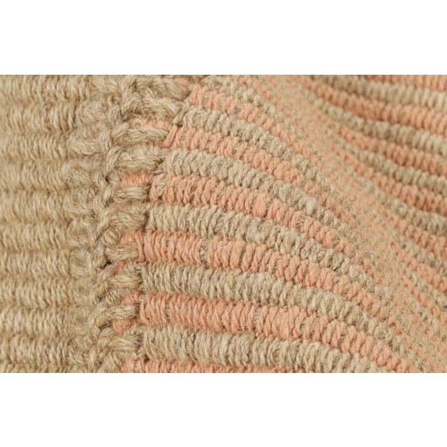 Textile Rug & Kilim’s Contemporary Kilim in Peach and Beige Textural Stripes For Sale - Image 7 of 8