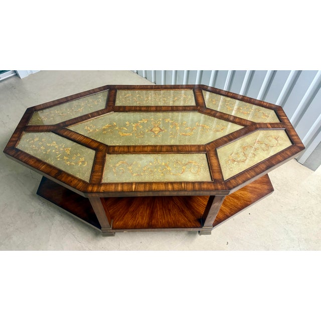 Step into a world of sophistication with this exquisite vintage European style two-tiered eglomisé cocktail / coffee...