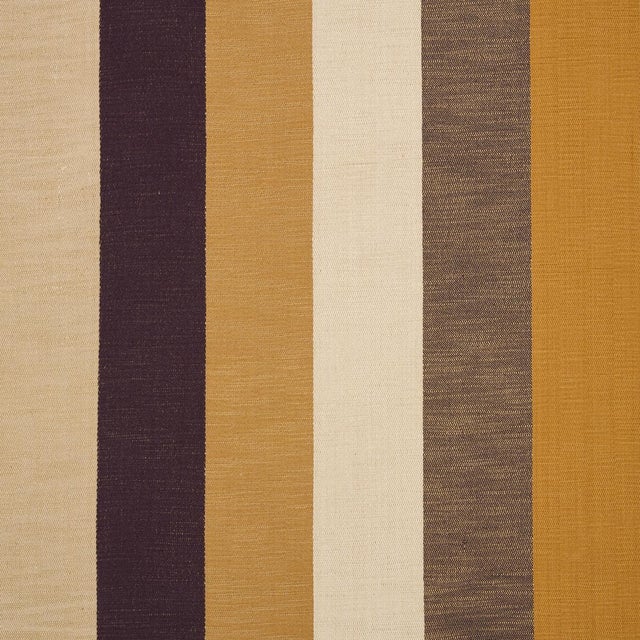 Traditional Schumacher Appino Stripe Fabric In Ochre For Sale - Image 3 of 5