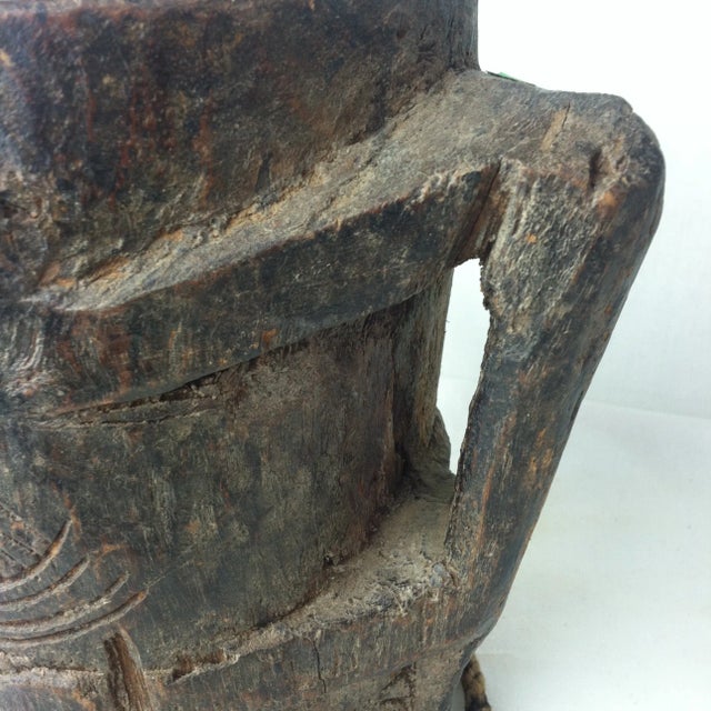 Vintage Indian Carved Wooden Raita Pot For Sale In Chicago - Image 6 of 12