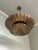 Vintage Brass Shell Pendant Chandelier – Two-Tier Mid-Century Modern Ceiling Light Fixture For Sale - Image 6 of 7