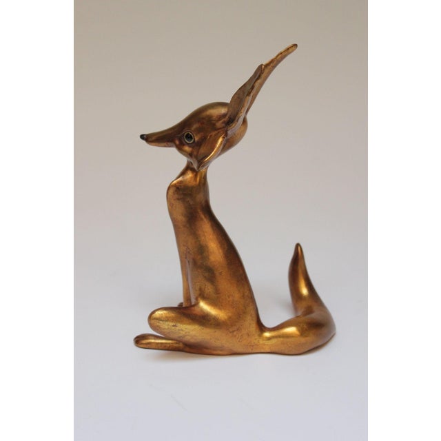 Mid-Century Modern Vintage Gold Leaf Ceramic Fox by Freeman McFarlin Potteries For Sale - Image 3 of 12
