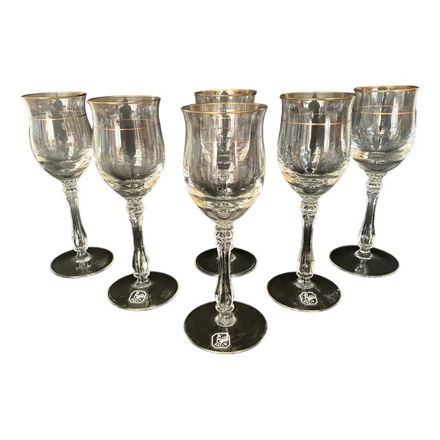 Vintage German Crystal Cognac Glasses by Gallo, 1970s, Set of 6 For Sale