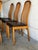 Solid Oak High-Back Dining Chairs Set of 5 With Brown Upholstery Vintage 1980s For Sale - Image 9 of 11
