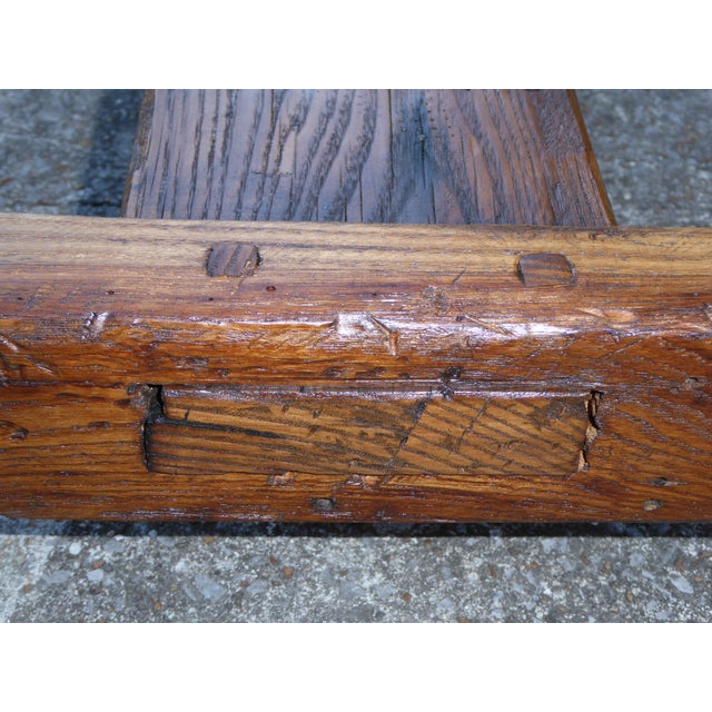 1800's Real McCoy Country Chestnut Farm Tbl. Seat 8+ For Sale - Image 4 of 8