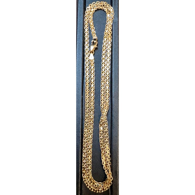 14k Solid Yellow Gold Handmade 3.4 mm Anchor Mariner Link Necklace, 24"L , 15.8G For Sale - Image 18 of 18