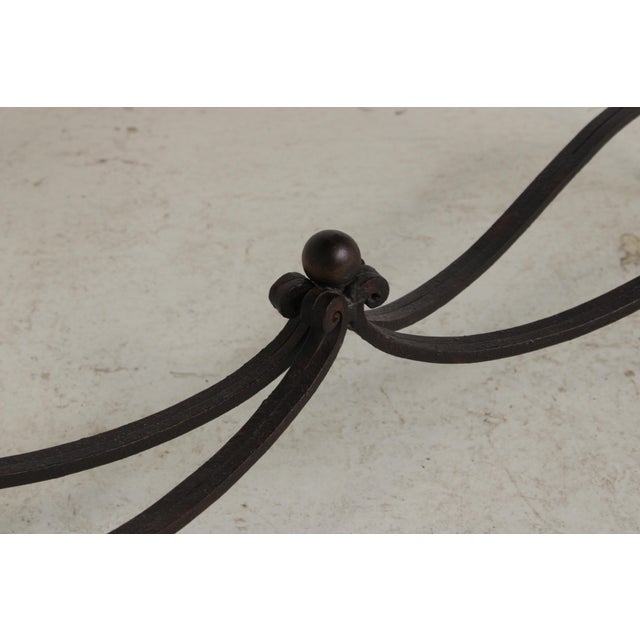Wrought Iron Base Marble Top Console Table For Sale - Image 11 of 16