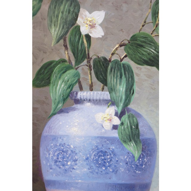 Vasily Gribennikov Still Life Oil Painting Flowers Vase Realism 2005 For Sale - Image 10 of 12
