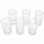 Set of 6 Size: 5.5"H x 3.25"W White/Clear Striped Murano Glass Tumblers Scalloped Rim Made in Italy | Hand-painted Brand...