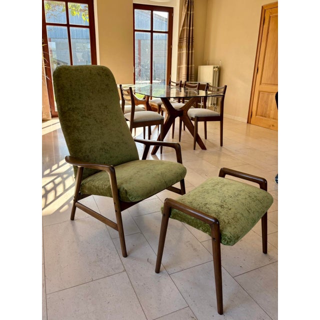 Set of Scandinavian Lounge Chair and Ottoman by Alf Svensson, 1960s For Sale - Image 4 of 12