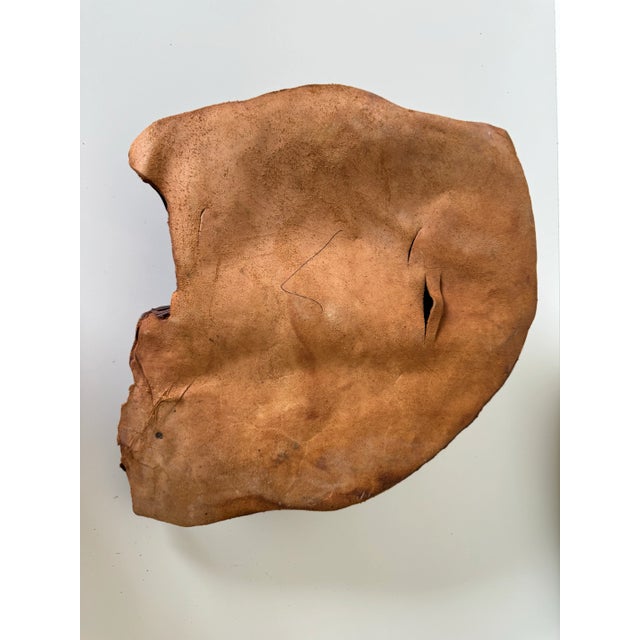 Vintage Leather Face Wall Sculpture For Sale - Image 12 of 12