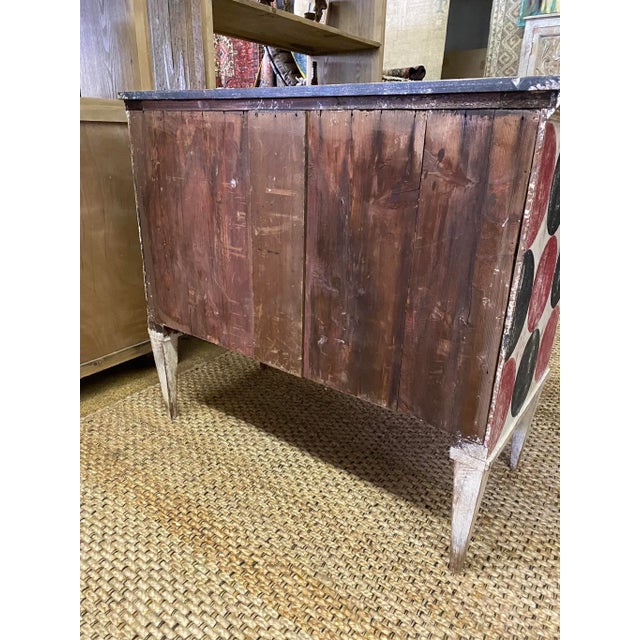 Rustic European Italian Style Painted Chest of Drawers/Dresser A- Pair Circa 1860 For Sale - Image 3 of 12