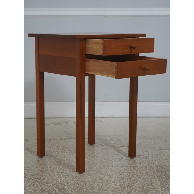 Stickley Pair of Stickley Cherry Two Drawer Nightstands For Sale - Image 4 of 18