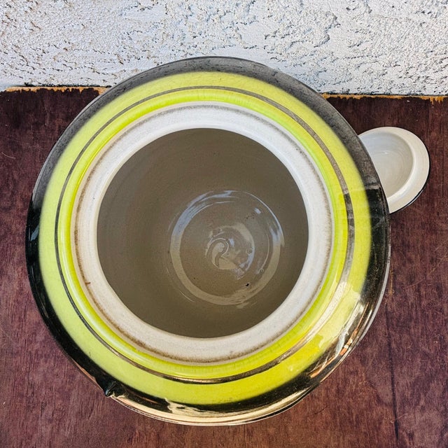 Chartreuse Late 20th Century Large Adrian Sandstrom Ceramic Pottery Jar With Lid For Sale - Image 8 of 16