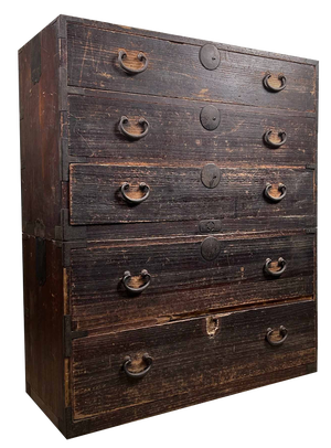 Japanese Traditional Tansu Chests of Drawers, 1920s, Set of 2