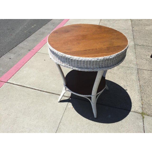 Heywood Wakefield Wicker Round Table Chairish