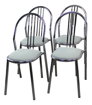 Vintage Chairs in Chrome Plating, 1970s, Set of 4