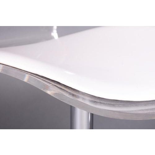 White Mid-Century Modern Chairs in Chromed Steel and Acrylic Glass, Czech, 1960s, Set of 2 For Sale - Image 8 of 9