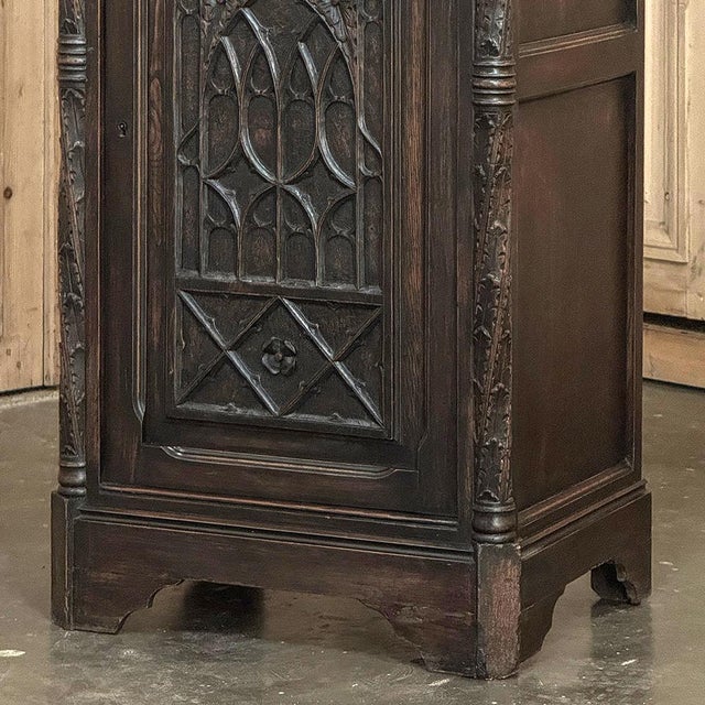 19th Century Gothic Oak Confiturier Cabinet For Sale - Image 10 of 18