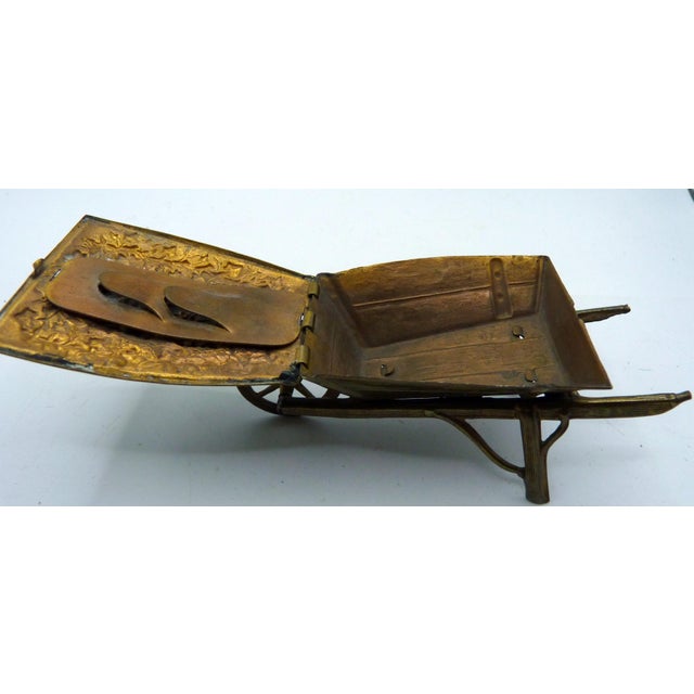 Rare 1874 Victorian W. Avery & Son Figural Brass "Holly & Ivy" Wheelbarrow Needle Case For Sale - Image 4 of 5