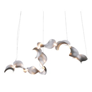 Dune 10 Curve Chandelier with Silver Anodized Shades by Daniel Becker for Moss Objects For Sale