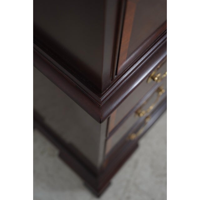 Brown Councill Banded Mahogany High Chest of Drawers For Sale - Image 8 of 15